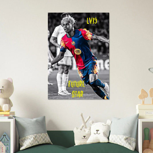 Lamine Yamal poster (Lamine On Fire) frameless