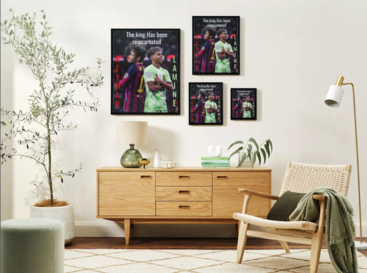 Neymar X Yamal "The king has been reincarnated" poster frameless